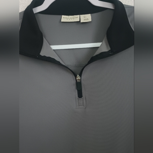 Rorie Whelan Golf Shirts Men's L Gray Long Sleeve 1/4 Zip Dry Wicking Good Condi - Picture 3 of 14